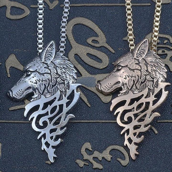 Collier Homme Loup Collier Homme JewelryWe Double Tête De Loup