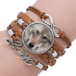 Bracelet Loup Cuir Multirang