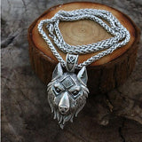Pendentif Tête de Loup Argent