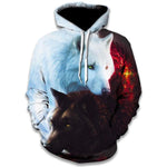 Sweat Loup Noir et Blanc
