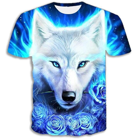 T-Shirt Loup, Blanc Glacial - Main Image
