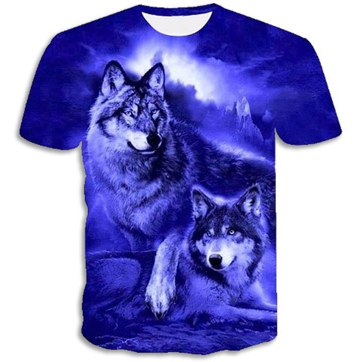 T-shirt Homme Motif Loup Imprimé - Coupe Classique Taille M - Neuf Sans étiquettes