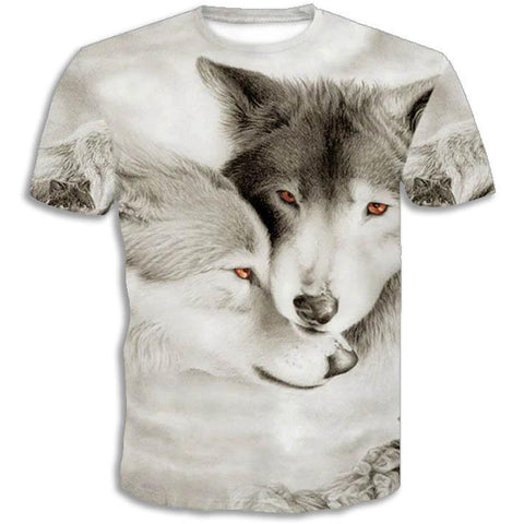 T-Shirt Loup Gris