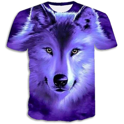 T-Shirt Loup Violet